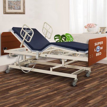 MEDACURE Standard Height Fixed Width Hospital Bed, Fully Electric  Amber Cherry MC-SLB42CH